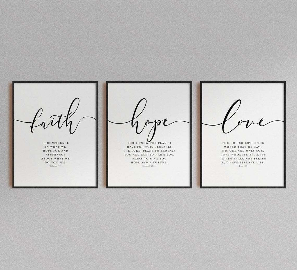Faith, Hope, Love, Bible Verse Canvas