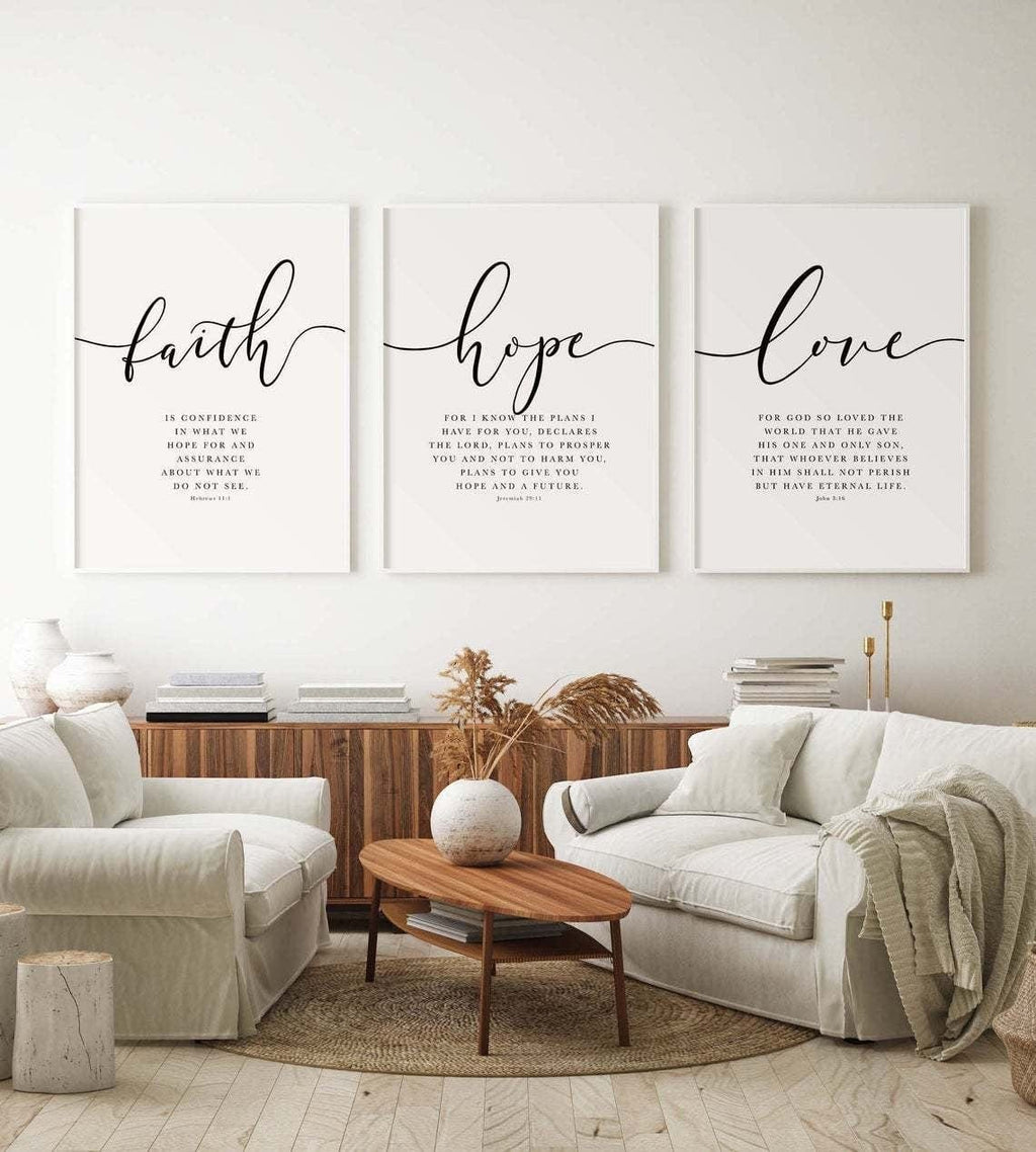 Faith, Hope, Love, Bible Verse Canvas